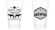 Oklahoma Pints For Pointers Silver and Black - 16oz Pint Glass